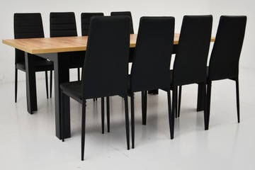 КОМПЛЕКТ из 8 стульев из эко-кожи и раздвижного стола высотой до 2 м CRAFT top для ГОСТИНОЙ