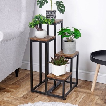 Подставка для цветов металлическая, 4-х ярусная, 69 см, металл, 34 см.