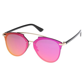 Eleganckie, siatkowe, damskie, męskie okulary przeciwsłoneczne w stylu retro, soczewki PC, ponadgabarytowe, pomarańczowe, różowe