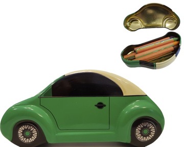 ZESTAW: PIÓRNIK METALOWY 'SAMOCHÓD mini' + Olówki