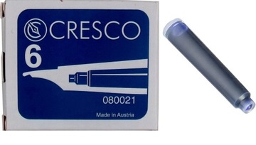 Naboje do piór Cresco niebieskie 6 szt.wymazywalne