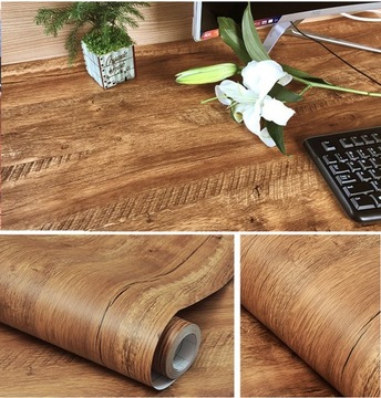 OKLEINA MEBLOWA CIEMNY DĄB SZEROKA SAMOPRZYLEPNA TAPETA DREWNOPODOBNA 500cm