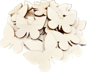 SCRAPKI DREWNIANE MOTYLE MOTYLKI dekor 5cm 10sztuk