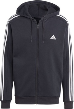 BLUZA MĘSKA ADIDAS ESSENTIALS FLEECE 3-STRIPES FULL-ZIP CZARNA IB4029 r XL