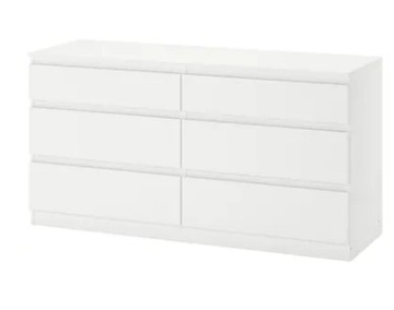 Ikea kullen komoda, 6 szuflad, biały