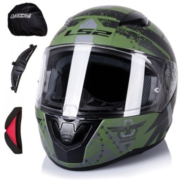 LS2 KASK MOTOCYKLOWY INTEGRALNY FF353 RAPID II THUNDER BIRDS MAT MILITAR XS