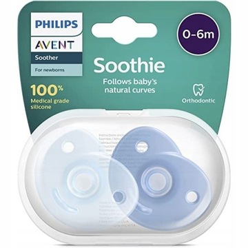 AVENT Smoczki do uspokajania SOOTHIE 0-6m Boy 2szt