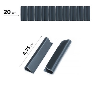 Монтажные клипсы, крючки для заборной ленты 4,75см антрацит x20 RAL7016