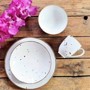 Alumina WHITE zestaw KOMPLET TALERZY + DODATKI