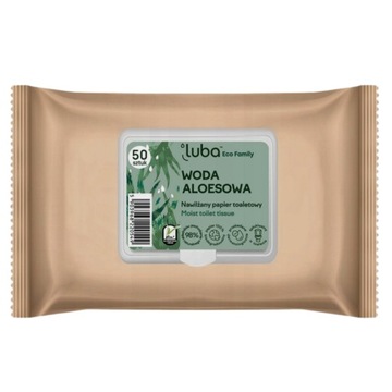 Влажные салфетки туалетная бумага Luba Aloe 98% натуральный состав x10