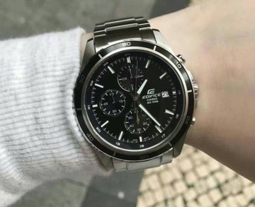 ZEGAREK MĘSKI CASIO EFR-526D-1AVUEF STALOWY EDIFICE CHRONO DATA WR100 +BOX