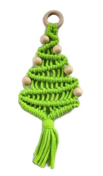 CHOINKA MAKRAMA BOHO ŚWIĘTA ZIELONA 31cm