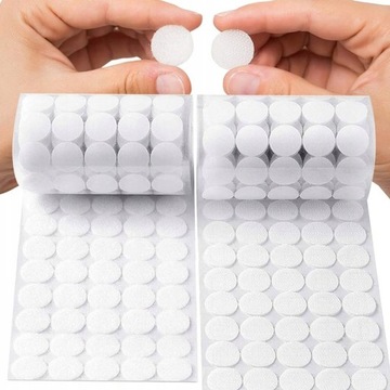 Samoprzylepne rzepy kółka 10 mm 126 par BIAŁY
