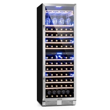 Winiarka witryna lodówka do wina 2 strefy 165 butelek 3 kolory LED