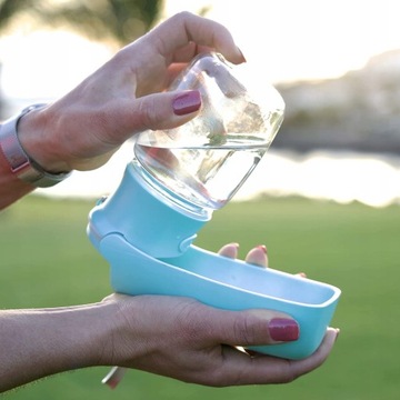 ТУРИСТИЧЕСКАЯ БУТЫЛКА С МИСКОЙ ДЛЯ СОБАК 350МЛ