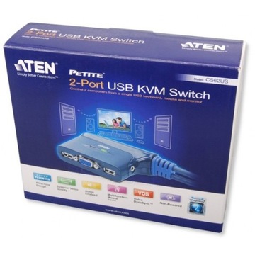 ATEN CS62US VGA KVM-переключатель 2 порта 0,9 м