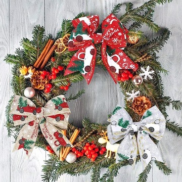 РОЖДЕСТВЕНСКАЯ ДЕКОРАТИВНАЯ ЛЕНТА, ЛЕН, НАБОР 3 шт.