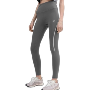 LEGGINSY DO BIEGANIA SZYBKOSCHNĄCE 4F KIESZEŃ S