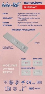 WIARYGODNY DOMOWY PŁYTKOWY TEST CIĄŻOWY BOBO-TEST