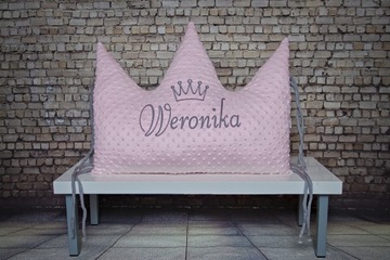 Бортик для кроватки KORONA с вышивкой имени ребенка + подушки