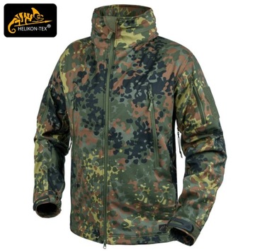 KURTKA SOFTSHELL MĘSKA GUNFIGHTER HELIKON WODOODPORNA WIATRÓWKA Flecktarn