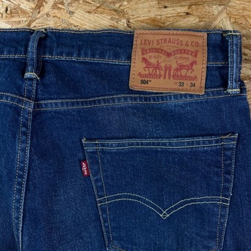 Spodnie Jeansowe LEVIS 504 33x34 Straight Proste Męskie Denim