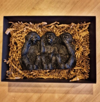 Фигурка 3 обезьянки, украшение с посланием в подарочной упаковке