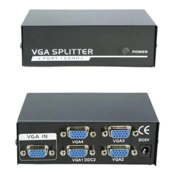 РАЗДЕЛИТЕЛЬ Клонирование изображения VGA 1x4 - компьютерный видеоразветвитель 250 МГц
