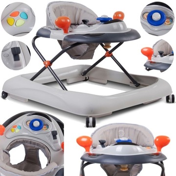 Интерактивные ходунки Grey Sun Baby с рулем