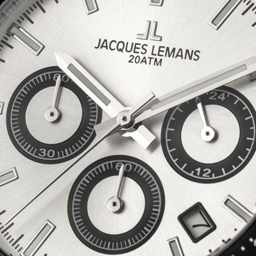 Zegarek Męski Jacques Lemans 1-1877F srebrny