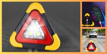 ПРЕДУПРЕЖДАЮЩИЙ ТРЕУГОЛЬНИК СВЕТОДИОДНЫЙ ФОНАРЬ МОЩНАЯ ЛАМПА АВТОМОБИЛЬНАЯ СОЛНЕЧНАЯ БАНК