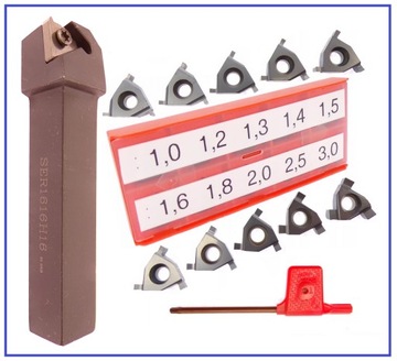 ТОКАРНЫЙ НОЖ ДЛЯ КАНАЛОВ С НАРУЖНЫМИ ПАЗАМИ SER 1616 H16 + ПЛАСТИНЫ 16ER