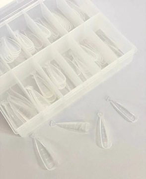 ВЕРХНИЕ ФОРМЫ ДВОЙНЫЕ ДЛЯ АКРИЛОВОГО ГЕЛЯ УЗКИЕ МИНДАЛЬНЫЕ ШПИЛЬКИ В КОРОБКЕ 120 ШТ.