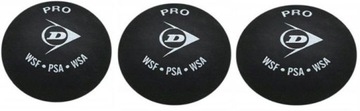 zestaw 3 sztuki PIŁKI DO SQUASHA DUNLOP PRO (2 KROPKI ŻÓŁTE) 3szt VOF