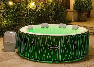 Бассейн с гидромассажем, надувной садовый спа Hollywood Bestway 60059 LED