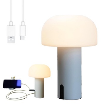 LAMPKA NOCNA DOTKNIJ LAMPY BIURKOWEJ GRZYB BEZPRZEWODOWE USB