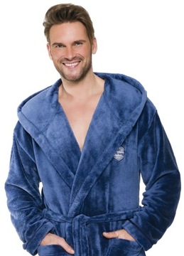 Алекс Длинной теплый мужской халат с капюшоном м