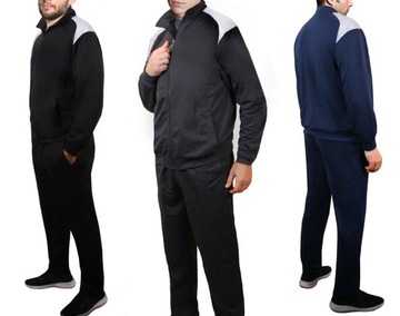 СПОРТИВНЫЙ КОСТЮМ МУЖСКИЙ СВИТШОТ + БРЮКИ, ХЛОПОК, ЧЕРНЫЙ 938 M