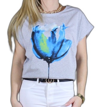 БЛУЗКА, ФУТБОЛКА, ПРИНТ, МНОГО УЗОРОВ, 3XL 46