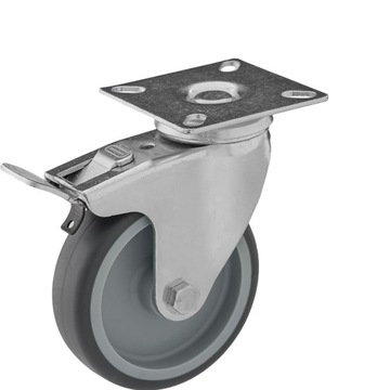 KOŁO SKRĘTNE 75mm Z HAMULCEM KOŁA PŁYTKA 60kg KOLKO SKRETNE