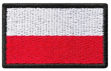 Naprasowanka, naszywka, aplikacja termo, flaga polski, 4,1 x 2,3cm, łata