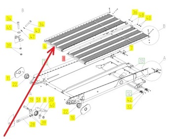 101244054 Решето верхнее правое 734 x 2108 мм