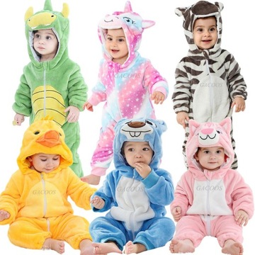 Piżama Onesies Cute Cartoon flanelowa małpa lew Pa