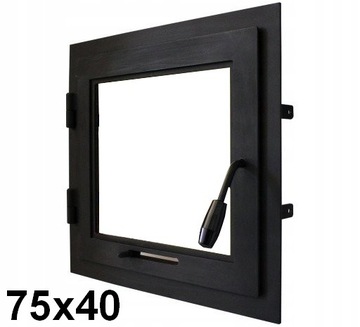 DRZWICZKI DO KOMINKA KOMINKOWE SZYBA ZESTAW 75x40