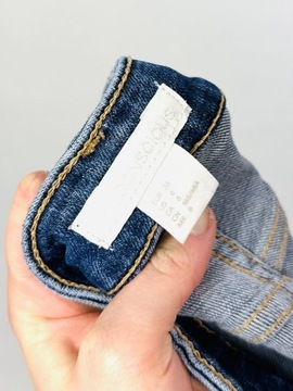 Jeansowe elastyczne spodnie rurki dziury S 36 H&M