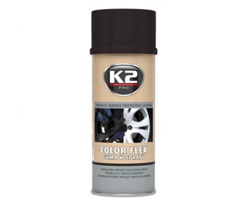 K2 Color Flex Черный глянцевый резиновый спрей 400 мл