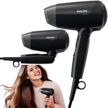 SUSZARKA DO WŁOSÓW ZESTAW + ZIMNY NADMUCH PHILIPS MOCNA MAŁA SKŁADANA 1200W