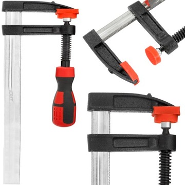 ŚCISK STOLARSKI DO DREWNA ZACISK UCHWYT 300x120mm TYP F WARSZTATOWY STALOWY