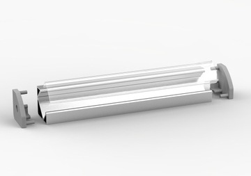 PROFIL LED kątowy narożny 45° C 1m + KLOSZ, BIAŁY