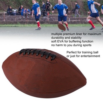 Piłka do rugby ze skóry PU, sportowa na świeżym powietrzu, piłka do EV